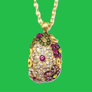 Off Park Collection Asymmetrical Gold Tone Pendant Necklace w/Multicolor Crystal